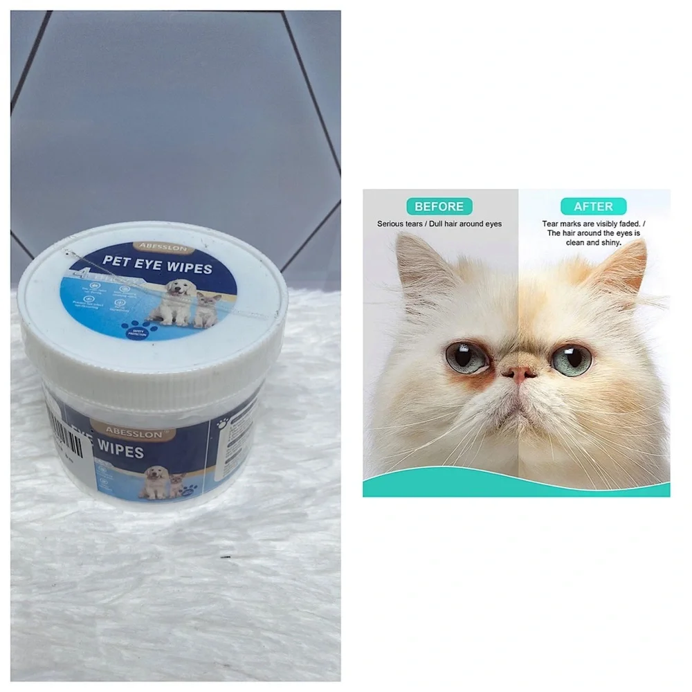 Dog Eye Wipes Pet Tear Stain Remover Wipes Tear Stain Wipes Eye Wash - 1…